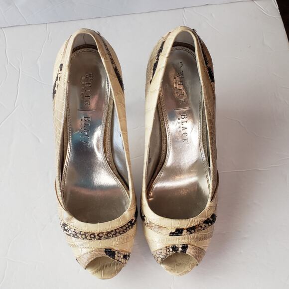 White House Black Market Isaac Peep Toe Heels Women's 7.5 Party Work Office - Picture 2 of 10